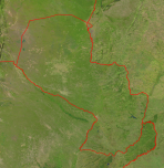 Paraguay Satellit + Grenzen 774x800